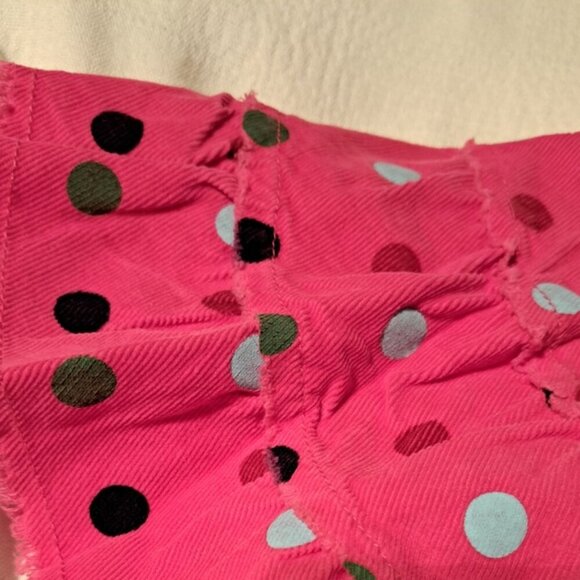 Mini Boden girls size 2-3 years pink corduroy 3 tiered skirt with dots VGUC - Picture 2 of 4